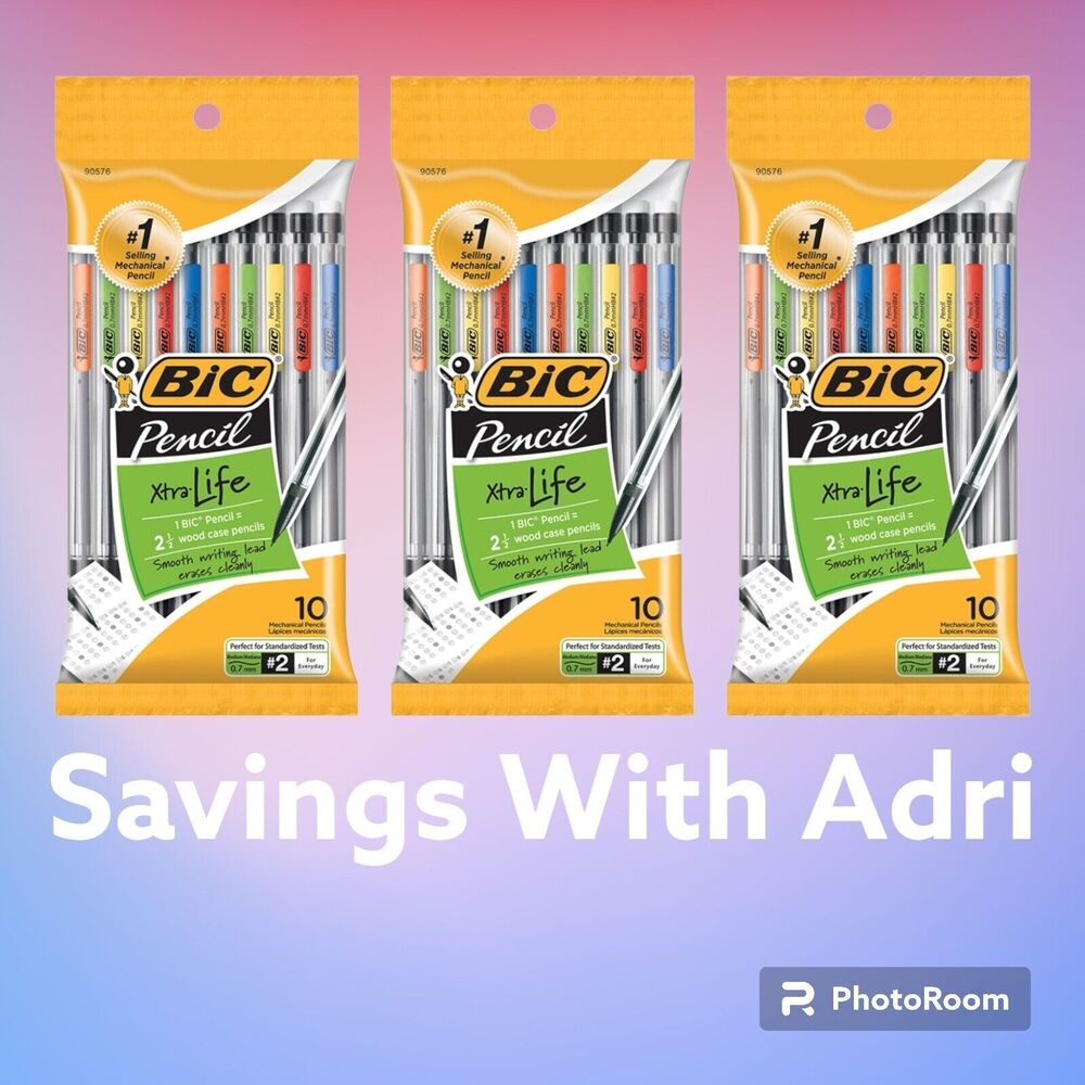 BiC Xtra LIFE Mechanical Pencil 0.7mm Graphite Lead 30 PENCILS (Lot Of 3)